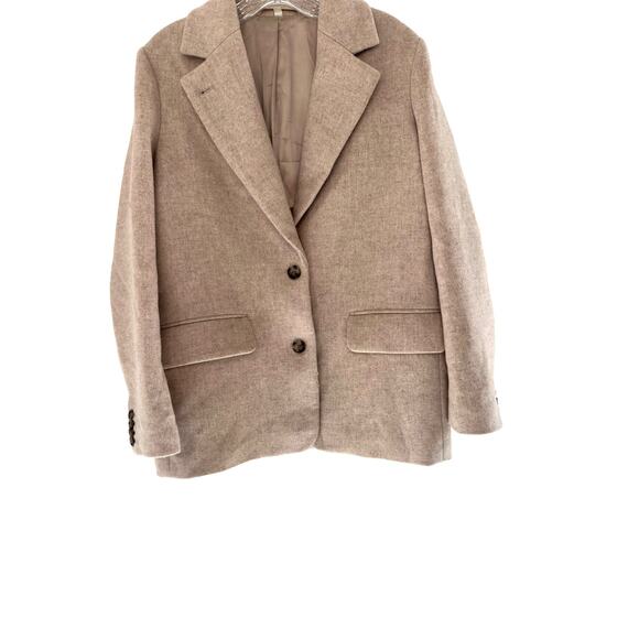 & Other Stories Beige Neutral Basic Dressy Oversized Wool Blend Blazer Size 2 - Picture 7 of 14